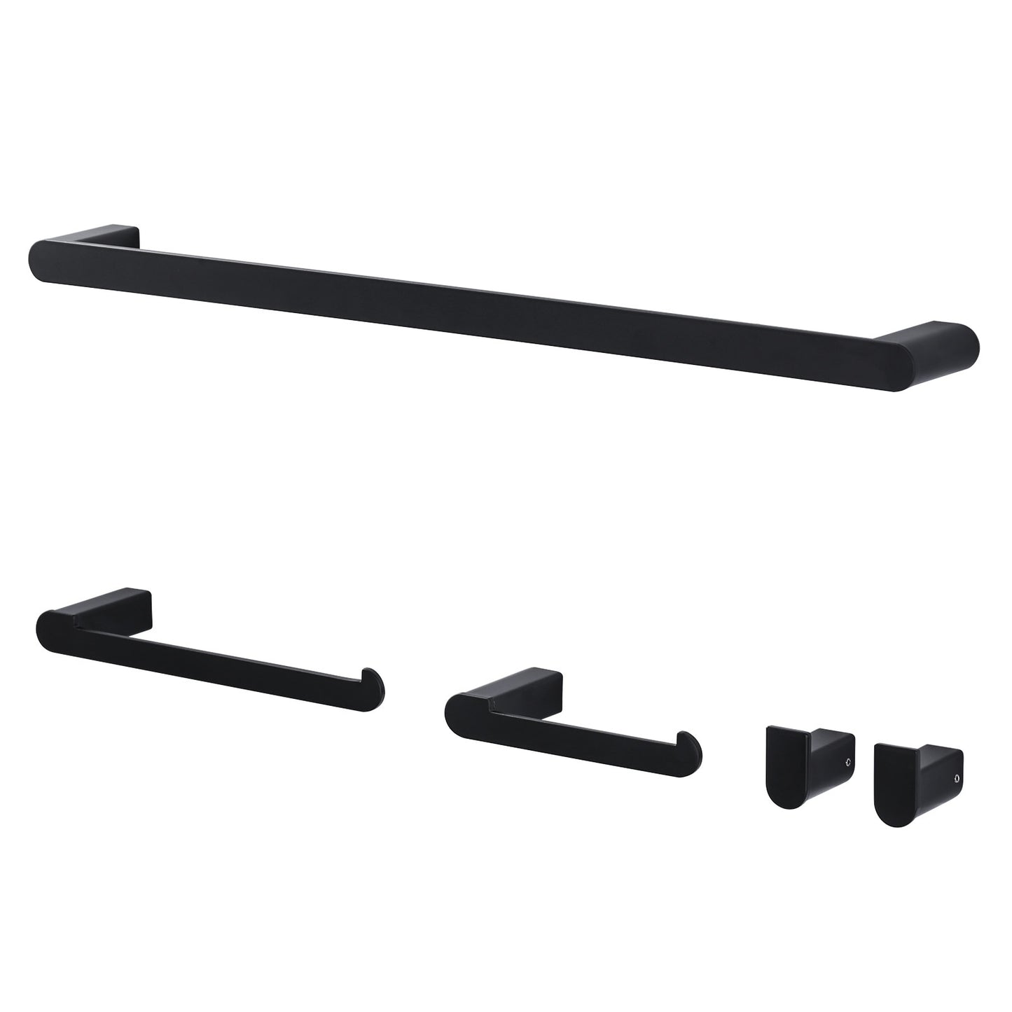 WOWOW 5Piece Bath Hardware Set Rounded Corner with Mounting Hardware