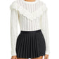 Lost and Wander Irina Scalloped Pointelle Cardigan White