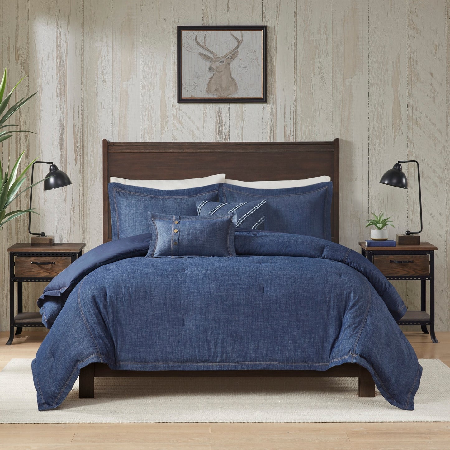 Woolrich Perry Oversized Blue Denim Comforter Set