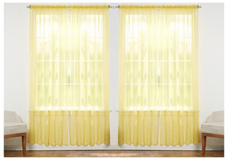 J&V TEXTILES 4-Pack Value: Solid Sheer Window Curtain Panels