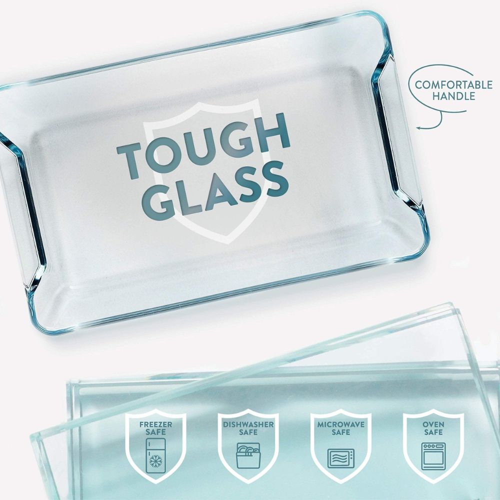 4-Piece Rectangular Glass Casserole Dish Set