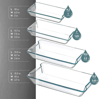 4-Piece Rectangular Glass Casserole Dish Set