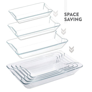 4-Piece Rectangular Glass Casserole Dish Set