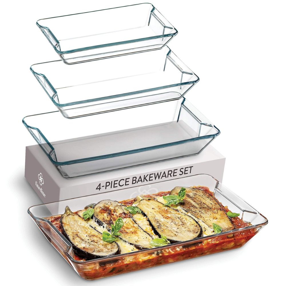 4-Piece Rectangular Glass Casserole Dish Set