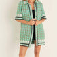 2.7 August Apparel - Boucle Mini Shirt Dress With Ric Rac Trim