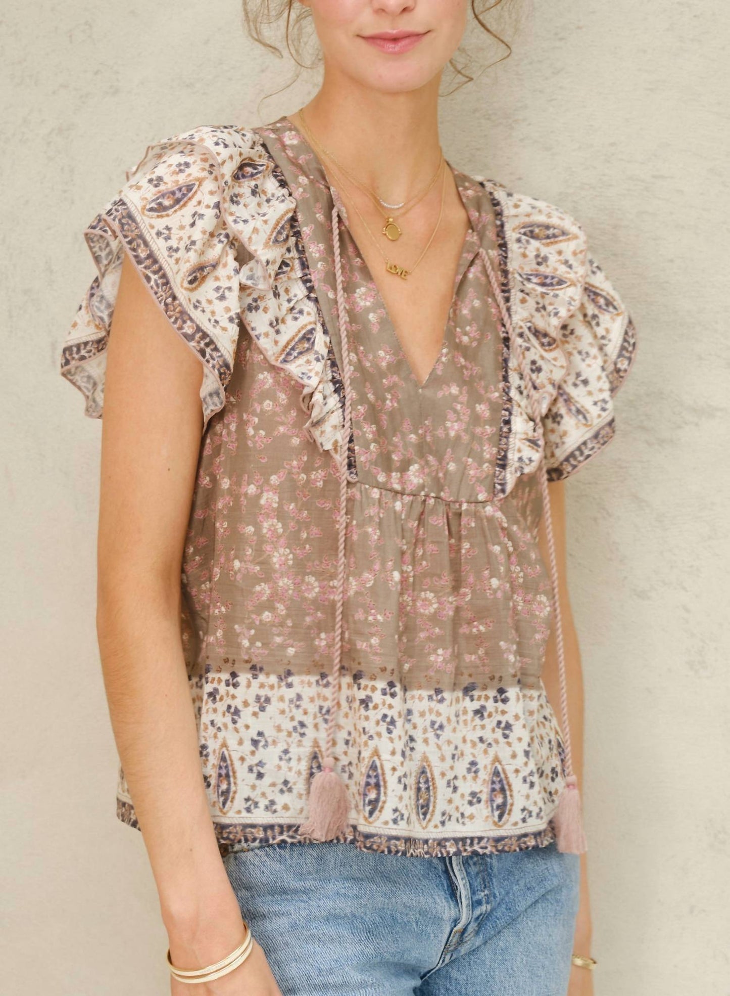 M.A.B.E. - Bani Print Frill Top