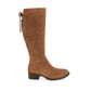 Born - Women's Cotto Back Lace Up Suede Leather Knee High WIDE CALF Riding Boots