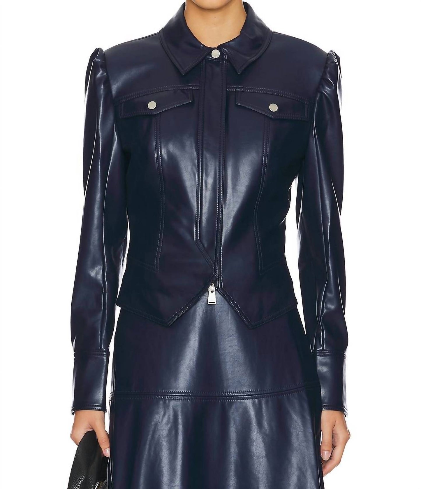 Simkhai - Wyatt Vegan Leather Zip Up Jacket