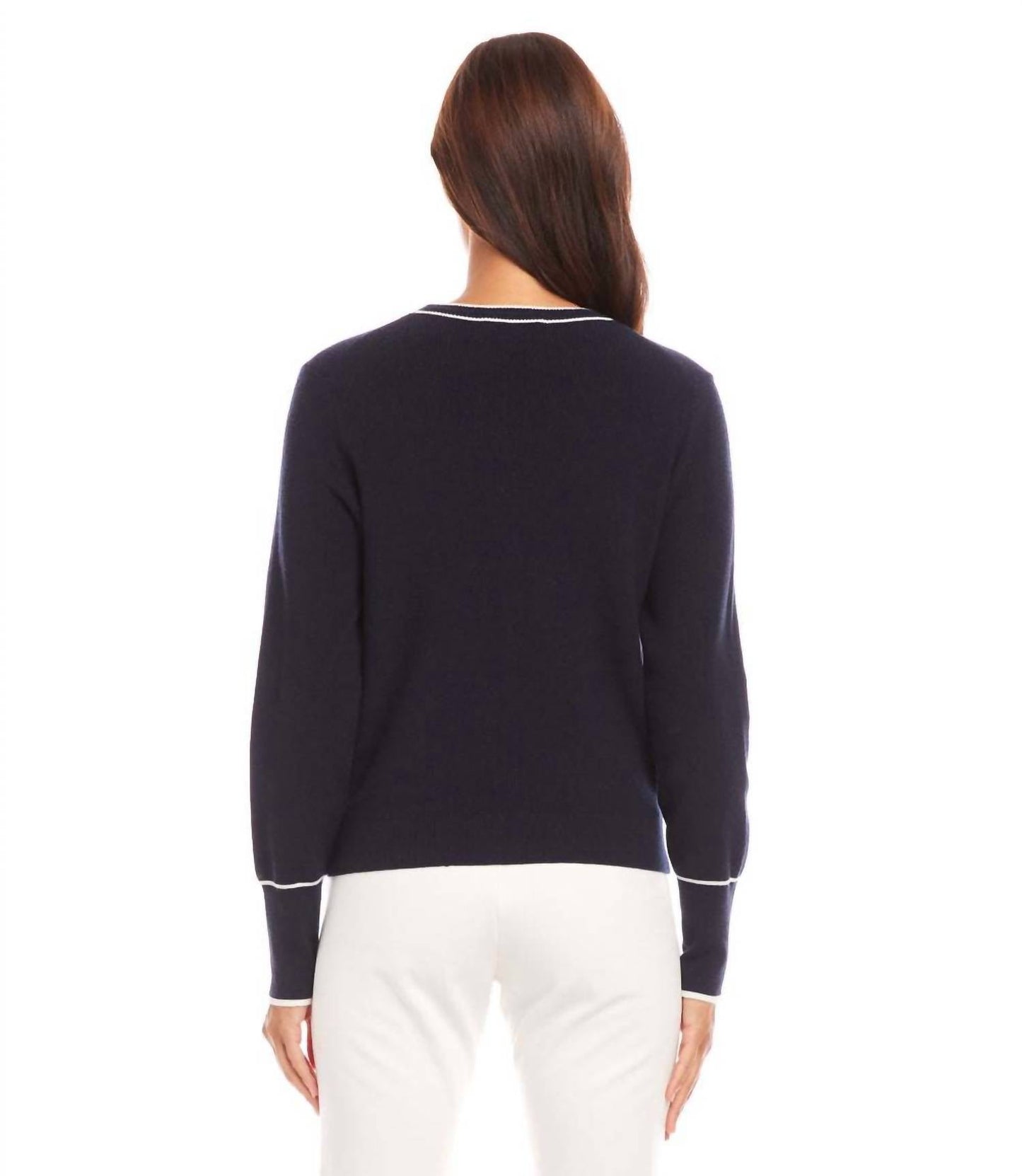 Karen Kane - Contrast Trim Cardigan Sweater