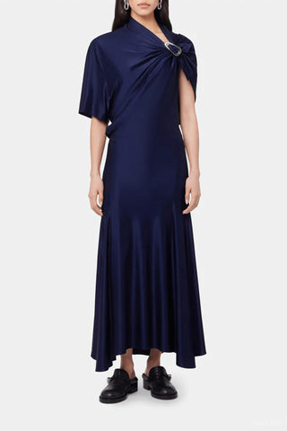 Rabanne - Asymmetrical Draped Midi Dress