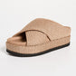 Roam - Cross Stack Raffia Platform Sandals