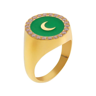 Eye M - Women's Moon Crystal Chevalier Ring