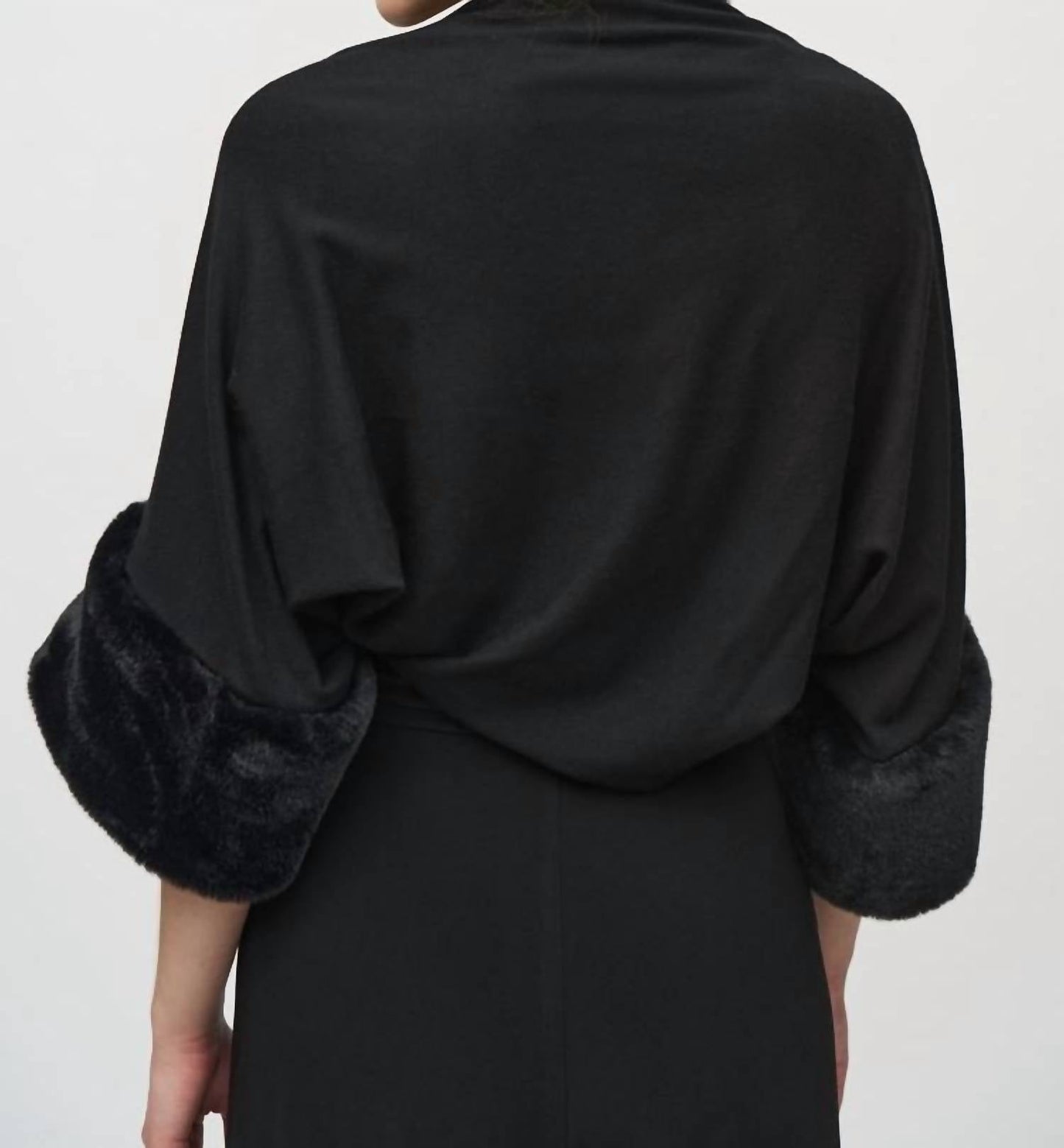 Joseph Ribkoff - Sweater Knit Bolero With Faux Fur Trim
