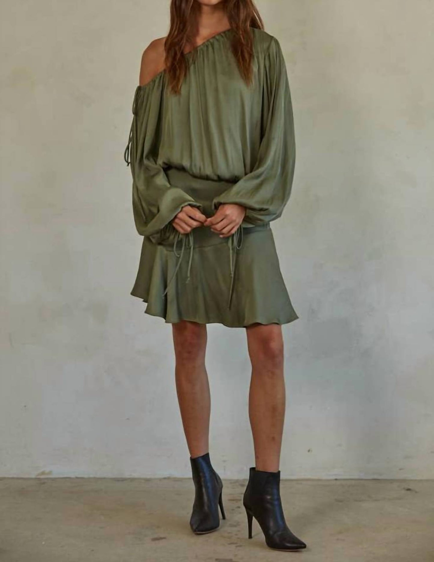 By Together - Sadie Satin Off The Shoulder Mini Dress