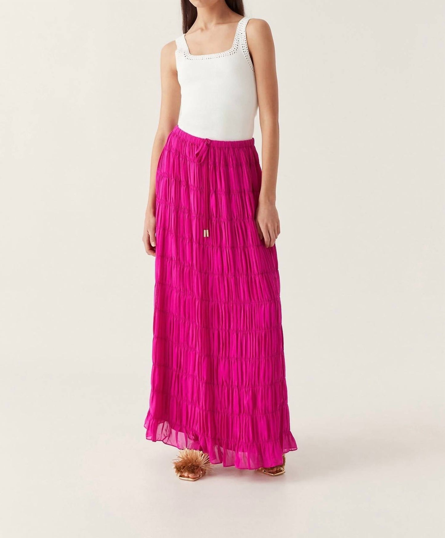 Aje. - Rosewood Ruched Maxi Skirt