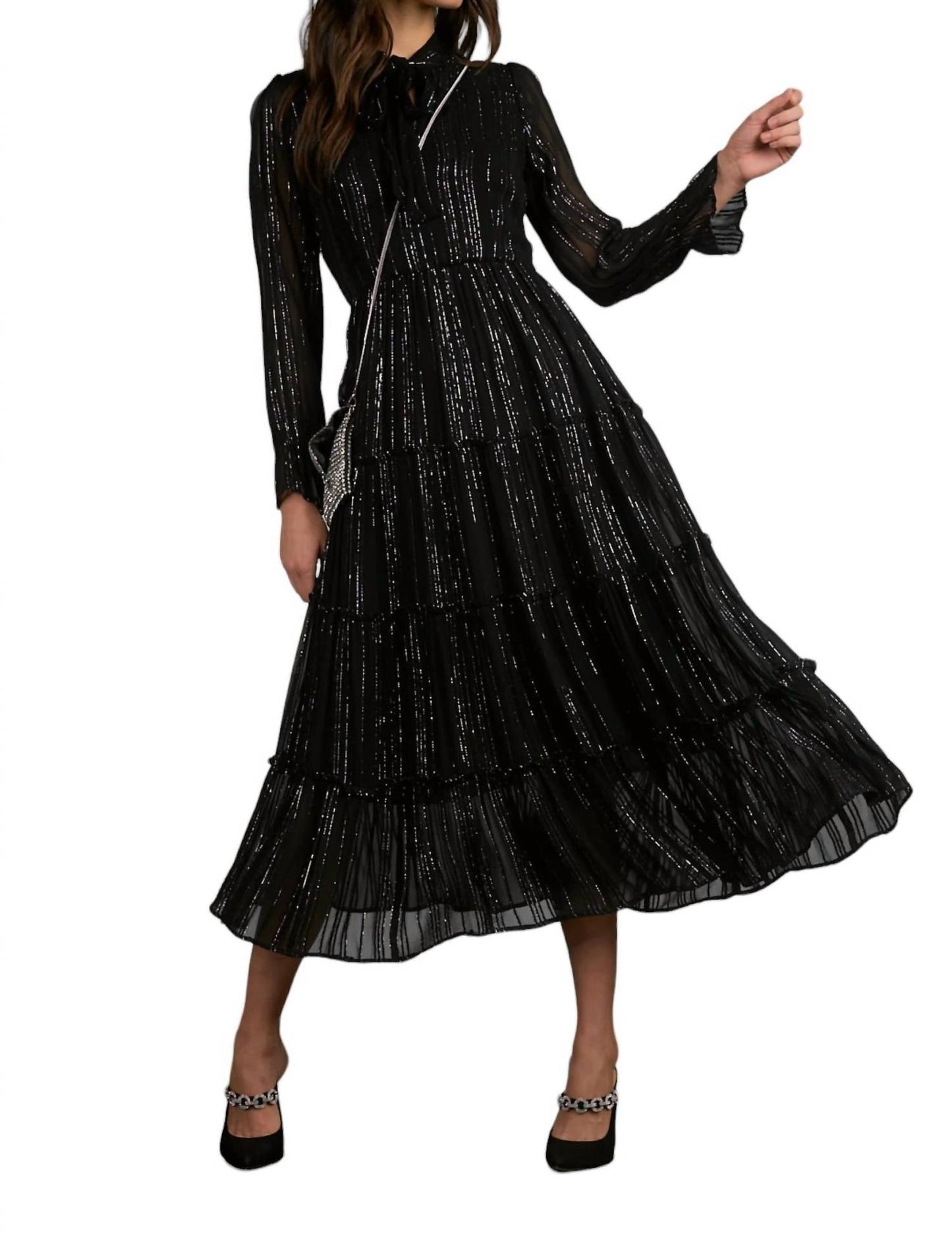 Elan - Shimmer Stripe Maxi Dress