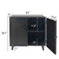 Modern Black Wood Storage Cabinet with Embossed Door