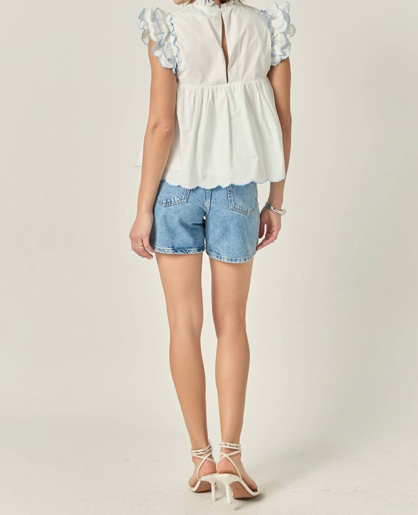 English Factory - Embroidered Scallop Top