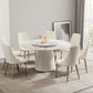 Modern Round Carbon Steel Base Dining Table