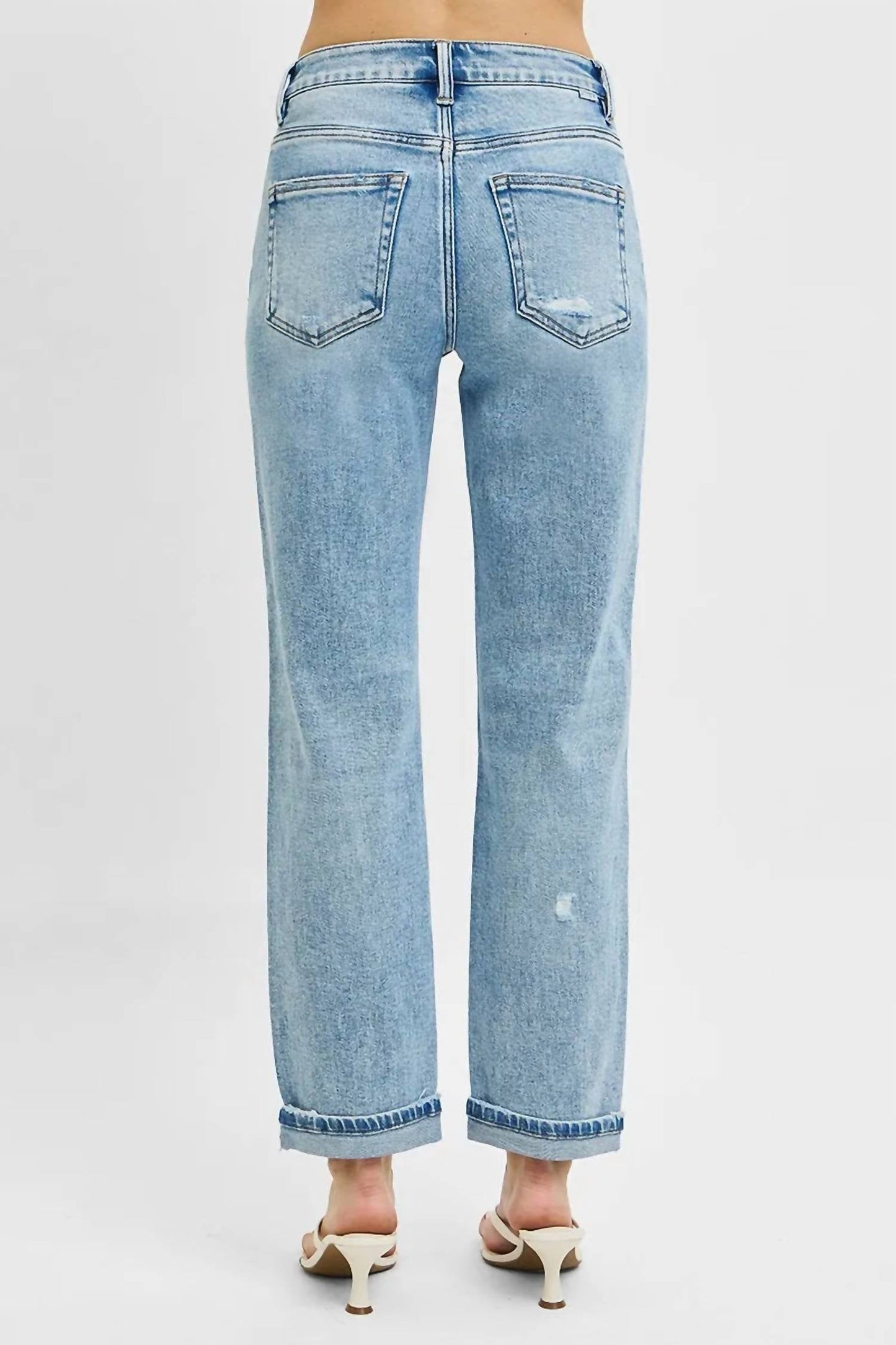 Risen - Full Size High Rise Ankle Boyfriend Distressed Jeans Plus Size