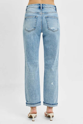 Risen - Full Size High Rise Ankle Boyfriend Distressed Jeans Plus Size