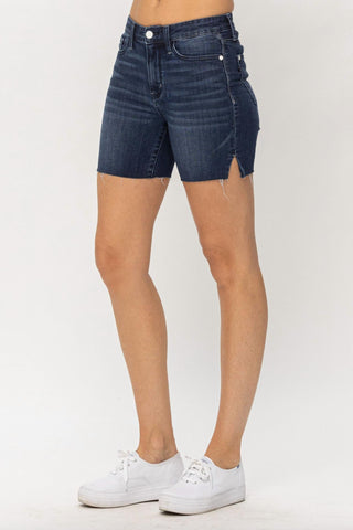 Judy Blue - Mid Length Cut Off Jean Shorts