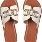 Aapparella - Women's Metal Rings Decor Cutout Flat Slippers