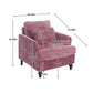 Modern Mid Century Wood Frame Armchair With Tufted Design