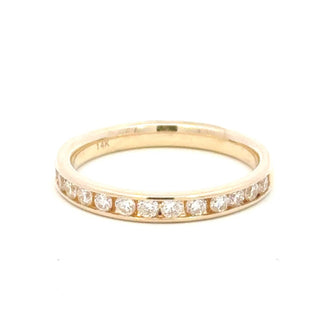 Aamiaa - 0.52 Carat Natural Diamond Round Brilliant Channel Band - Size 6.5