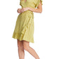 Billabong Wrap & Roll Floral Ruffle Wrap Minidress in Moss Joy, Size Medium