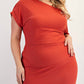 The Curve La - Plus Size Ribbed Knit Off Shoulder Knit Midi Dress