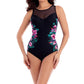 Miraclesuit - Tahitian Temptress Dd Cup Mesh High Neck Underwire One Piece