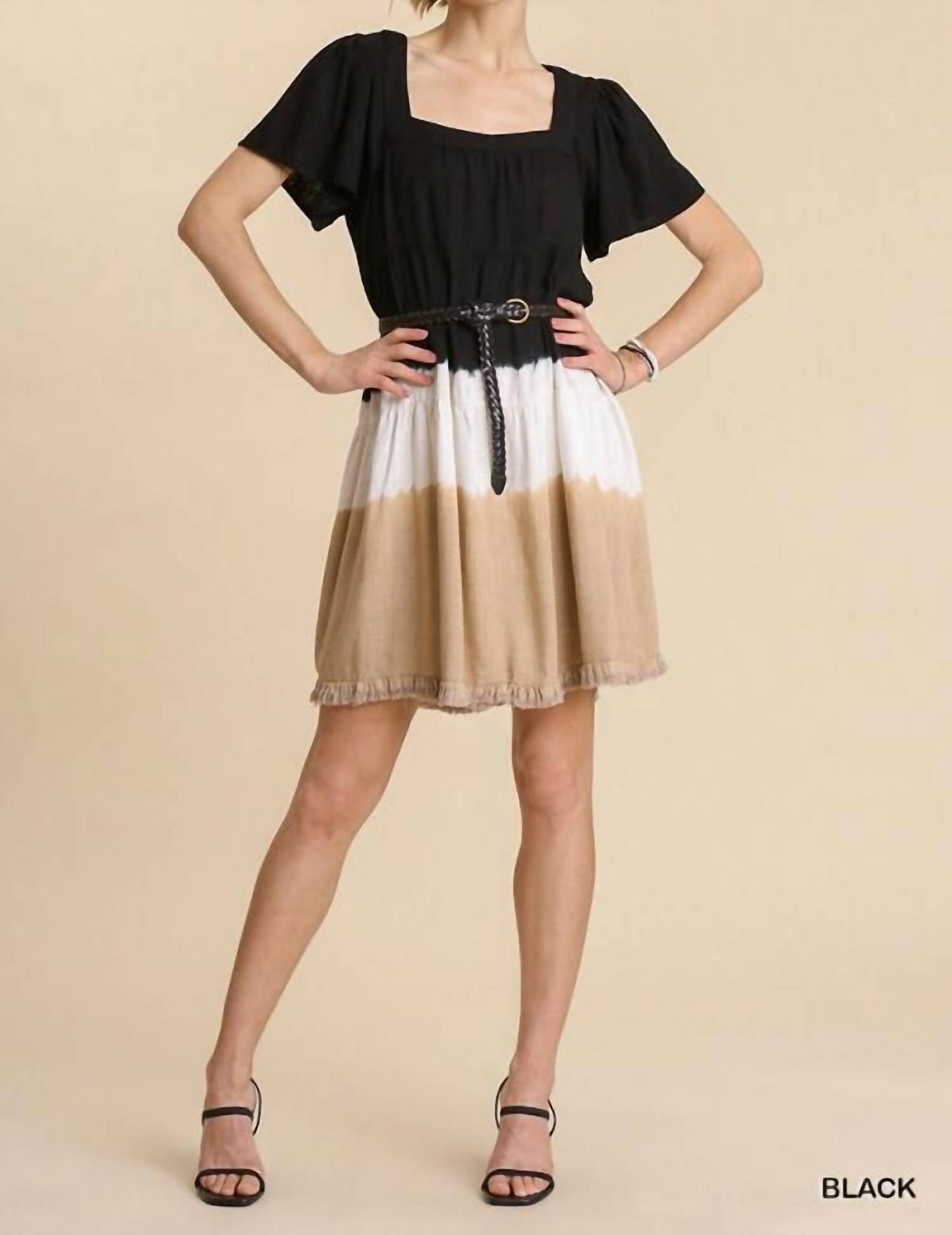 Umgee - Dip Dye Color Block Dress