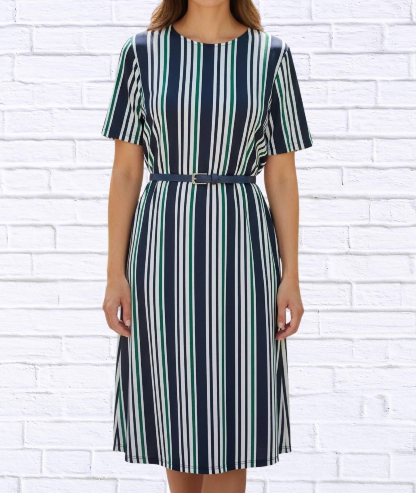 Calypso - Striped Knit Bon Bon Dress
