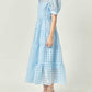 English Factory - Gridded Organza Tiered Maxi Dress