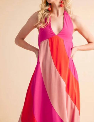 Trendsi - Aemi+Co Color Block Sleeveless Maxi Dress