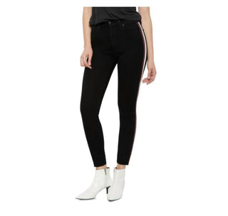 Joe'S Jeans - Charlie High Rise Side Faux Leather Stripe Skinny Jeans