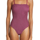 Hunza G Crinkle One-Piece Swimsuit in Metallic Grape