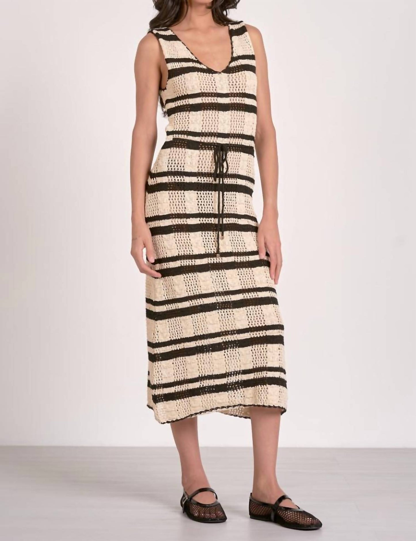 Elan - Stripe Crochet Midi Dress