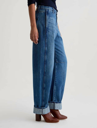 Ag Jeans - Mercer Cuffed High-rise Barrel Jean