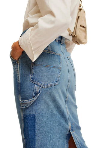 Free People - Francisco Denim Maxi Skirt