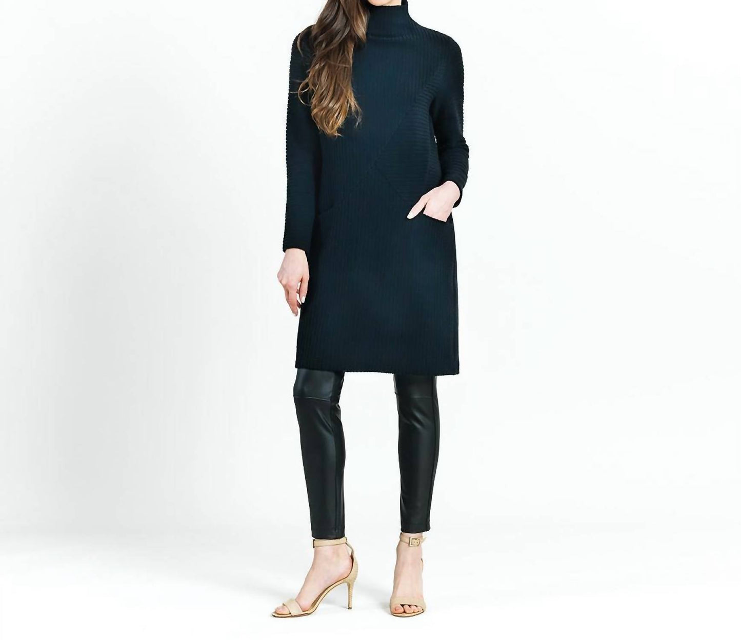 Clara Sunwoo - FUNNEL TUNIC RIB KNIT DRESS
