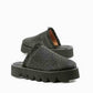 All Black - Women's Raffia Round Lugg Mule