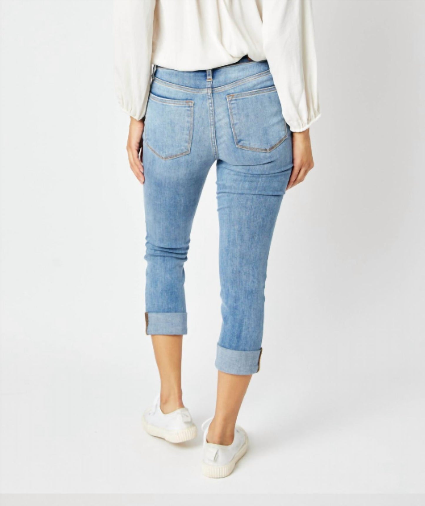 Judy Blue - Mid Rise Cuffed Skinny Capri