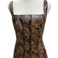 7 For All Mankind - Snake Faux Leather Square Neck Sleeveless Midi Dress