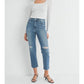 Just Black Denim - Distress Slim Straight Jeans