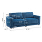 Modern Square Arm Sofa with Soft Fabric Upholstery and Deep Cushions