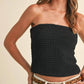 Miou Muse - Jordy Textured Strapless Top