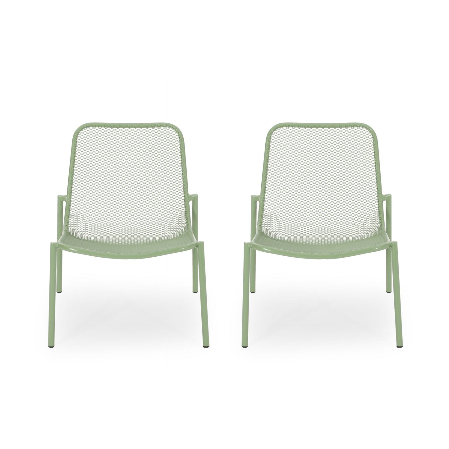 Outdoor Iron Chair With Mesh Design