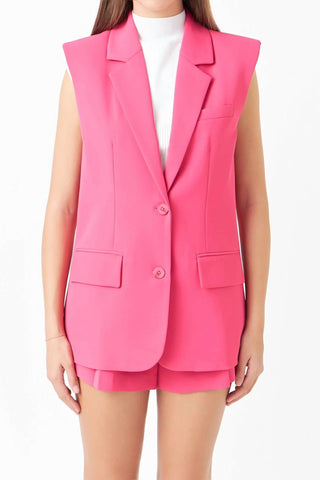 Endless Rose - Sax Oversized Vest Blazer